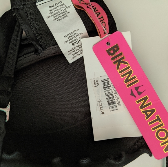 NWT Bikini Nation Push Up Halter Bikini Top, Black, S - Picture 6 of 7
